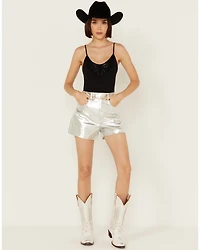BLANKNYC Women's High Rise Metallic Shorts