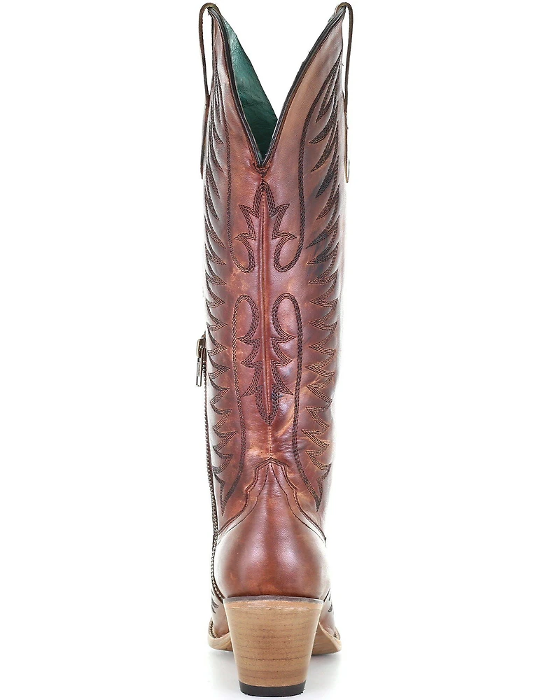 Corral Women's Cognac Embroidery Western Boots - Medium Toe