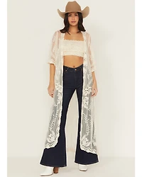 Shyanne Women's Long Embroidered Mesh Kimono