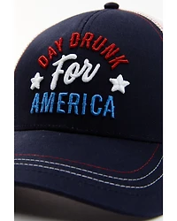 Shyanne Women's Day Drunk For America Embroidered Mesh-Back Ball Cap