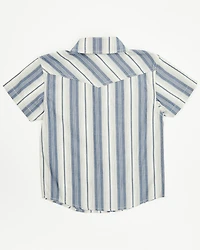 Cody James Toddler Boys' Roman Striped Short Sleeve Snap Western Shirt