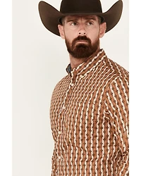 RANK 45® Men's Manvel Southwestern Print Long Sleeve Button-Down Stretch Western Shirt