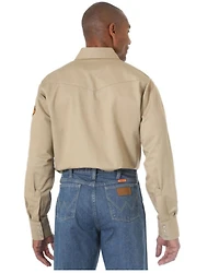 Wrangler Men's FR Long Sleeve Pearl Snap Work Shirt - Tall