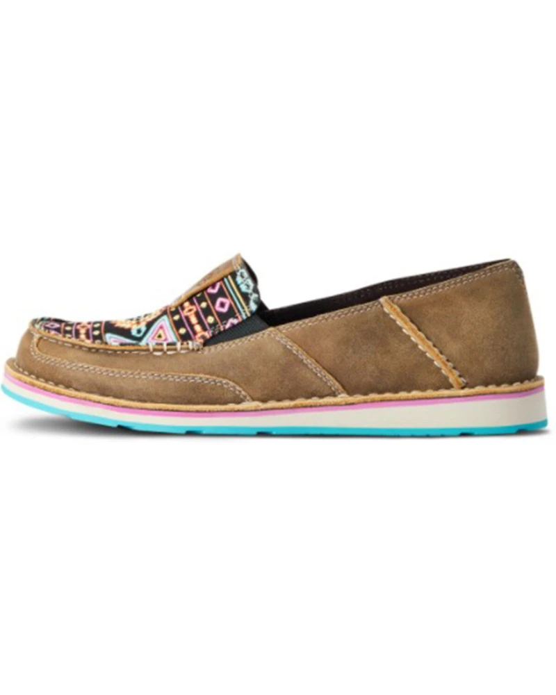 Ariat Women's Neon Lights Southwestern Print Casual Slip-On Cruiser - Moc Toe