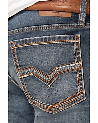 Moonshine Spirit Men's Cantina Wash Decker Slim Straight Stretch Denim Jeans