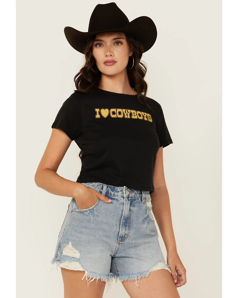 Girl Dangerous Women's I Heart Cowboys Graphic Baby Tee