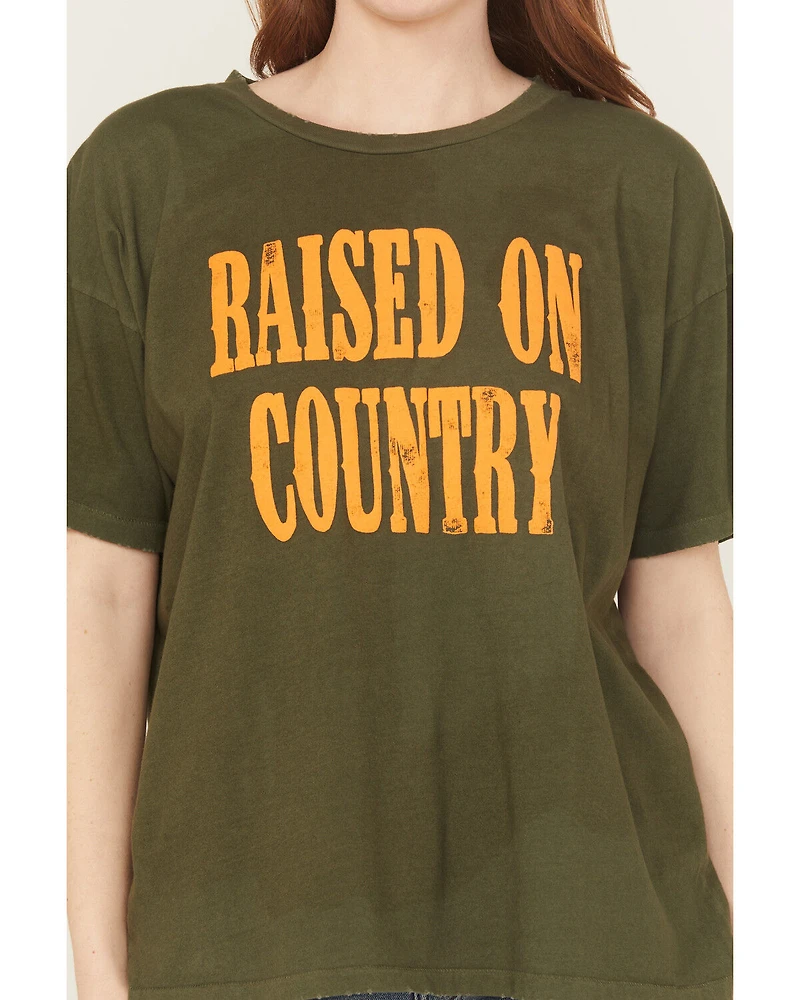 Day Dreamer Women's Raised On Country Short Sleeve Graphic Tee