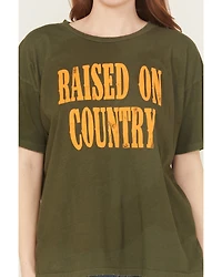 Day Dreamer Women's Raised On Country Short Sleeve Graphic Tee