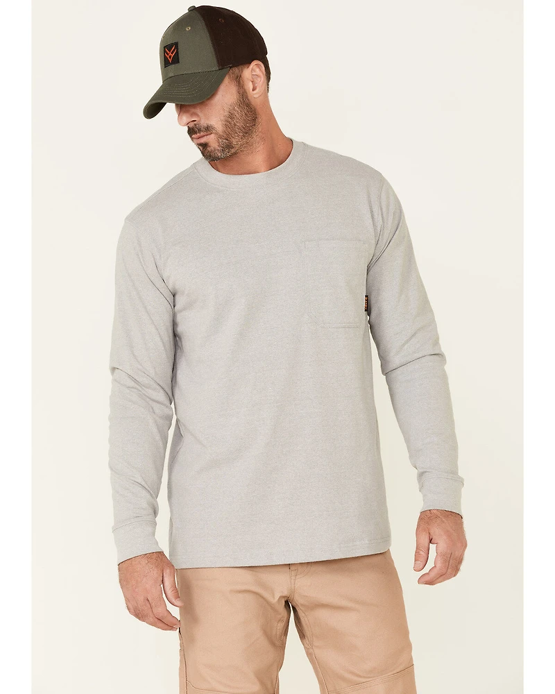 Hawx Men's Solid Forge Long Sleeve Work Pocket T-Shirt - Big