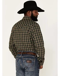 Cody James Men's Douglas Fir Plaid Print Long Sleeve Snap Western Shirt
