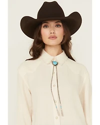 Shyanne Women's Heart Turquoise Stone Bolo Necklace