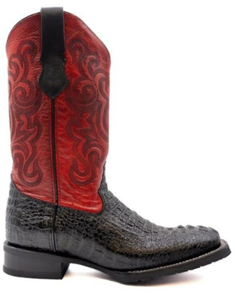 Ferrini Men's Crocodile Print Western Boots - Broad Square Toe