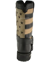 Milwaukee Leather Women's Stars & Stripes Harness Motorcycle Boots - Square Toe