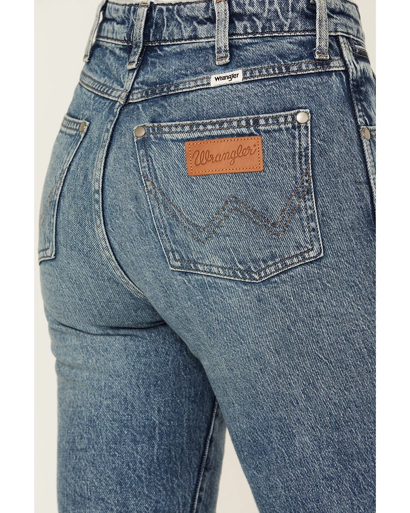 Wrangler Women's Walker Medium Wash High Rise Stretch Slim Leg Jeans