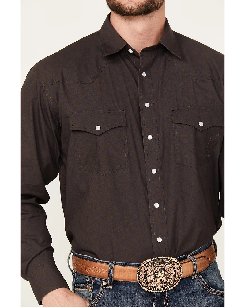 Resistol Men's Lucas Paisley Print Long Sleeve Pearl Snap Western Shirt