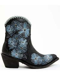 Carborca Silver by Liberty Black Women's Loren Tonal Floral Embroidered Western Fashion Booties - Snip Toe