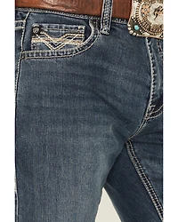 Rock & Roll Denim Men's Medium Wash Double Barrel Relaxed Bootcut Stretch Jeans