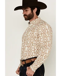 RANK 45® Men's Trinidad Southwestern Print Long Sleeve Button-Down Stretch Western Shirt
