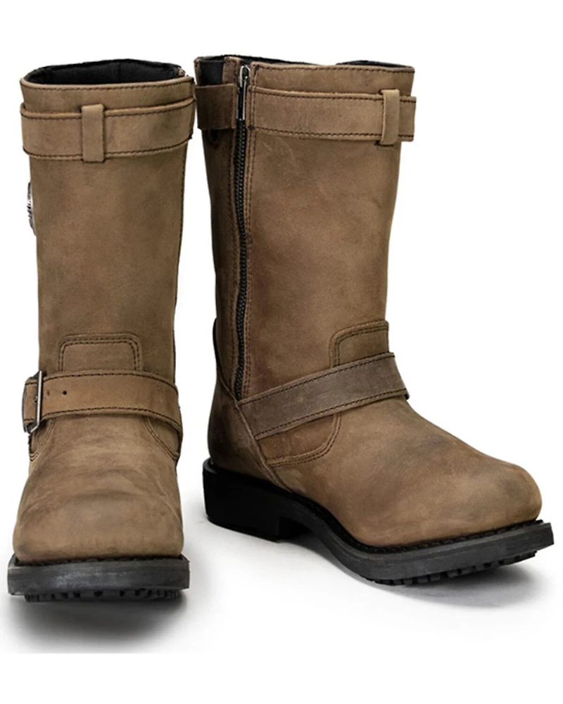 Milwaukee Leather Women's 10" Classic Engineer Motorcycle Boots - Round Toe