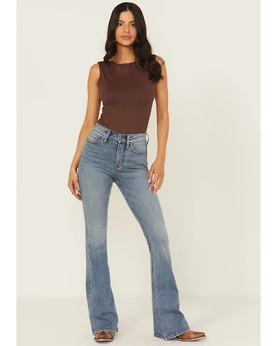 Shyanne Women's Luna High Rise Flare Super Stretch Denim Jeans
