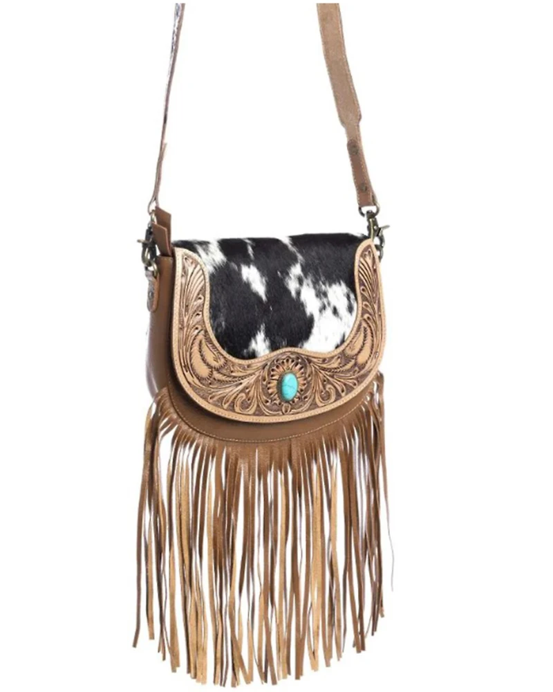 Myra Bag Women's Tamaya Trail Hand Tooled Crossbody Bag