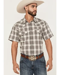 Gibson Trading Co Men's Starlink Plaid Print Short Sleeve Snap Western Shirt