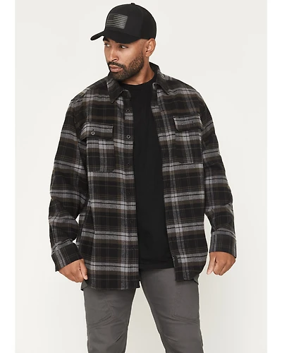 Thorogood Men's Heavyweight Plaid Print Long Sleeve Button-Down Flannel Shirt