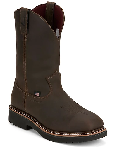 Justin Men's 11" Billings USA Waterproof Pull-On Work Boots - Steel Toe