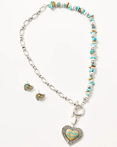Shyanne Women's Sedona Sky Heart Jewelry Set - 2 Piece