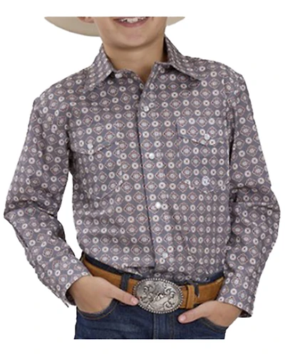 Roper Boys' Saltillo Medallion Print Long Sleeve Snap Western Shirt