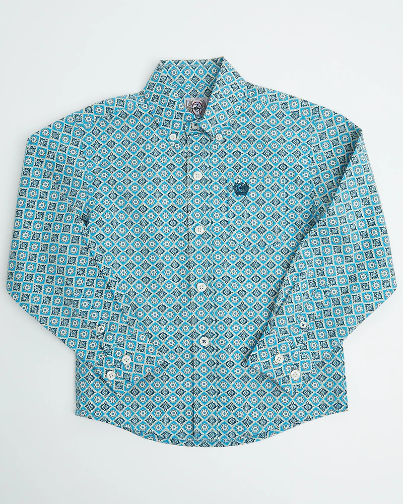 Cinch Toddler Boys' Printed Long Sleeve Button-Down Western Shirt