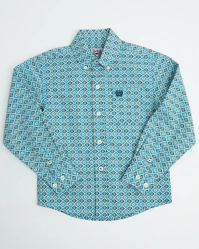 Cinch Toddler Boys' Printed Long Sleeve Button-Down Western Shirt
