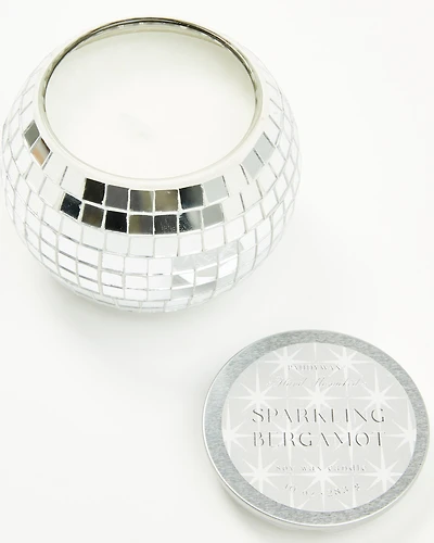 Paddywax Magique 10oz Sparkling Bergamot Glass Disco Ball Candle