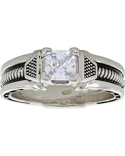 Montana Silversmiths Women's Silver Single Stone Horseshoe Nail Ring