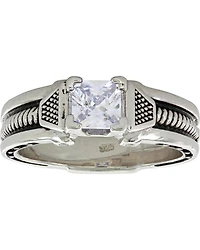 Montana Silversmiths Women's Silver Single Stone Horseshoe Nail Ring