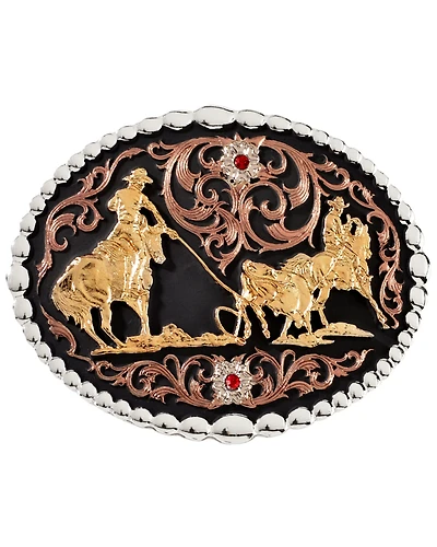 Montana Silversmiths Team Roper Belt Buckle