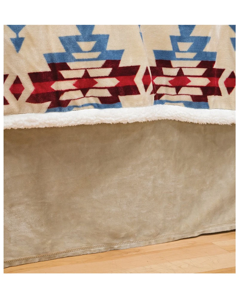 Carstens Home Cream / Khaki Solid Plush Velvet Bed Skirt