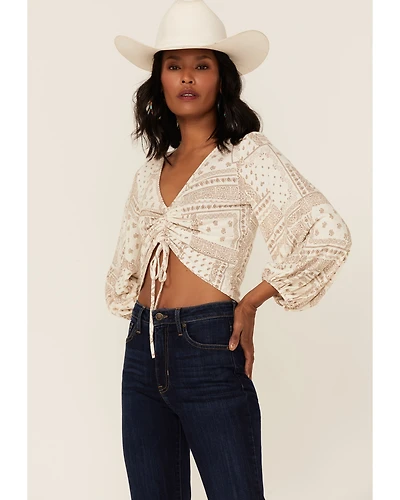 Saints & Hearts Bandana Print Crop Top