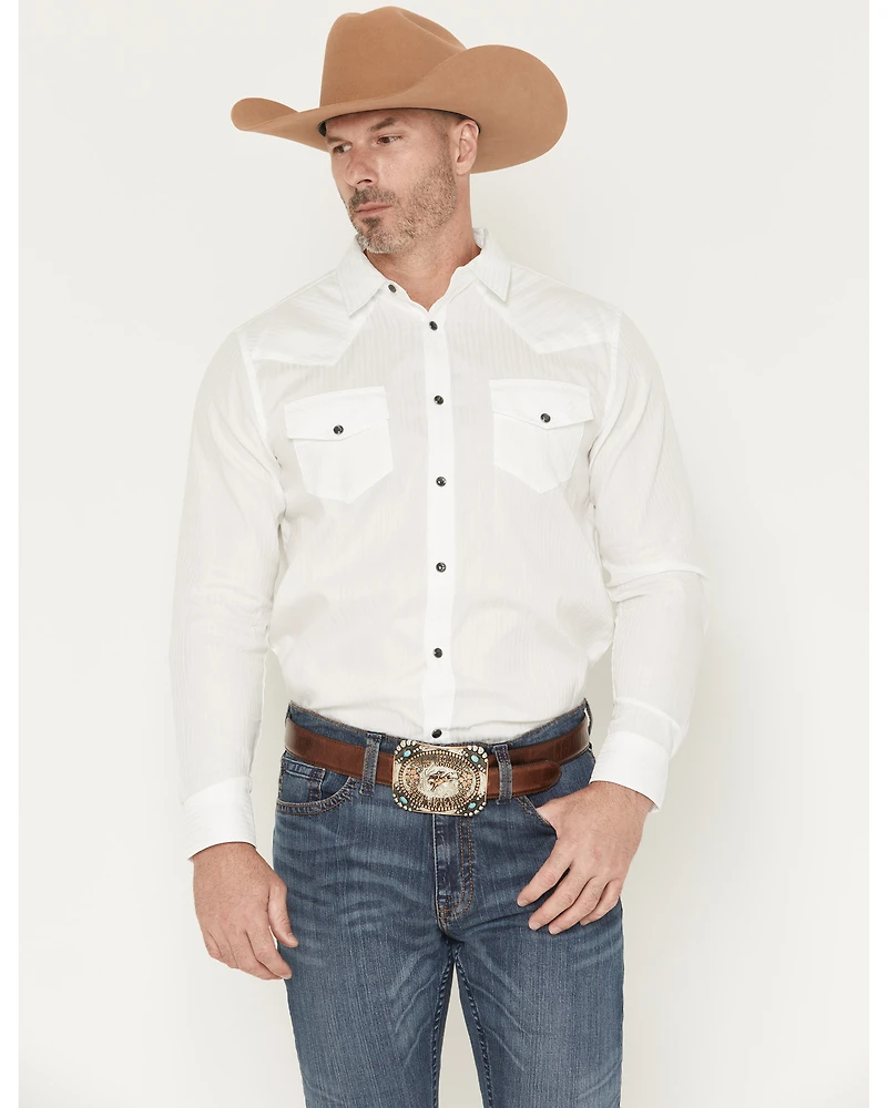 Gibson Trading Co Men's Southside Tonal Satin Striped Long Sleeve Snap Stretch Western Shirt