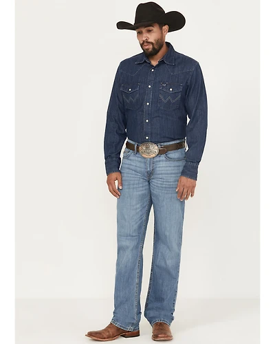 Cinch Men's Grant Medium Wash Relaxed Bootcut Performance Stretch Denim Jeans