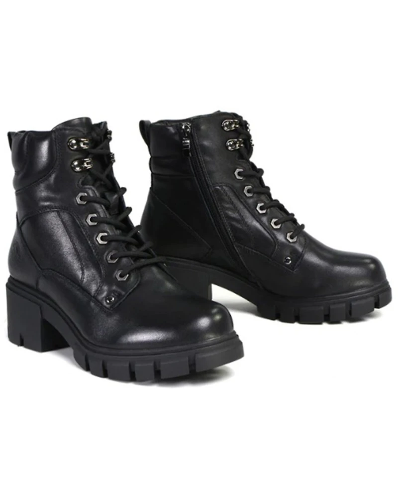 Milwaukee Leather Women's Garter Lace-To-Toe Motorcycle Boots - Round Toe