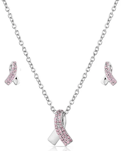 Montana Silversmiths Women's Hope & Strength Ribbon Jewelry Set - 2 Piece
