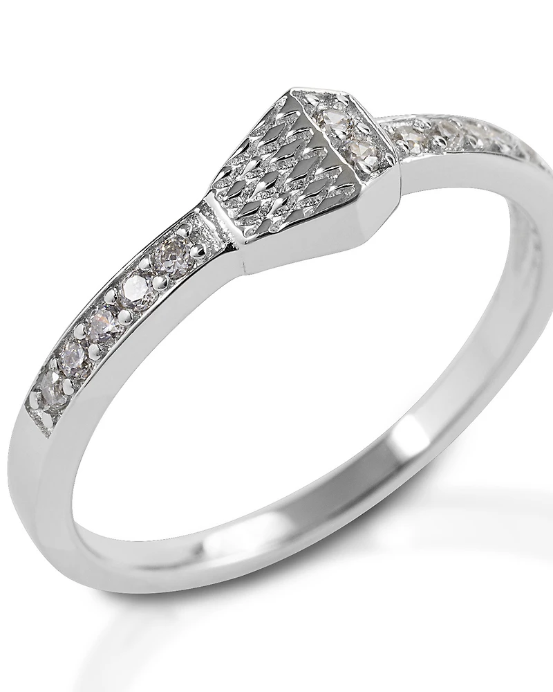 Kelly Herd Women's Pave Horseshoe Nail Ring