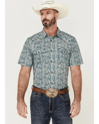 Cody James Men's Vista Paisley Print Short Sleeve Snap Western Shirt