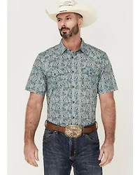 Cody James Men's Vista Paisley Print Short Sleeve Snap Western Shirt