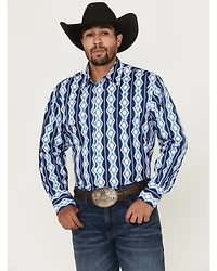 Wrangler Men's Checotah Southwestern Print Long Sleeve Snap Western Shirt