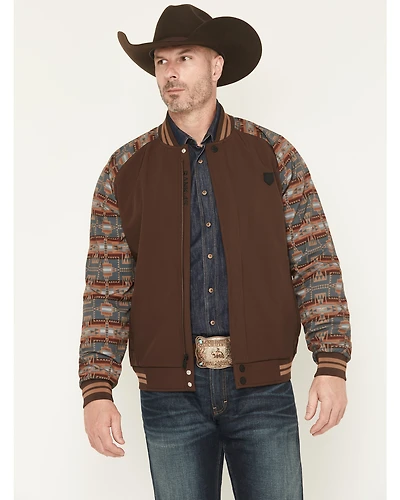 RANK 45® Men's Calgary Southwestern Colorblock Varsity Softshell Jacket