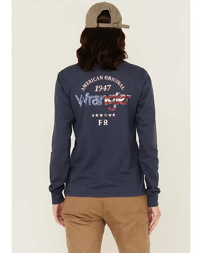 Wrangler Women's FR Americana Long Sleeve Graphic Work T-Shirt