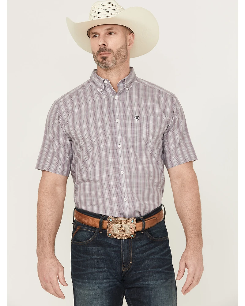Ariat Men's Roy Plaid Print Short Sleeve Button-Down Western Shirt