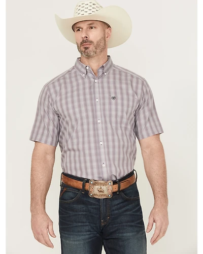 Ariat Men's Roy Plaid Print Short Sleeve Button-Down Western Shirt